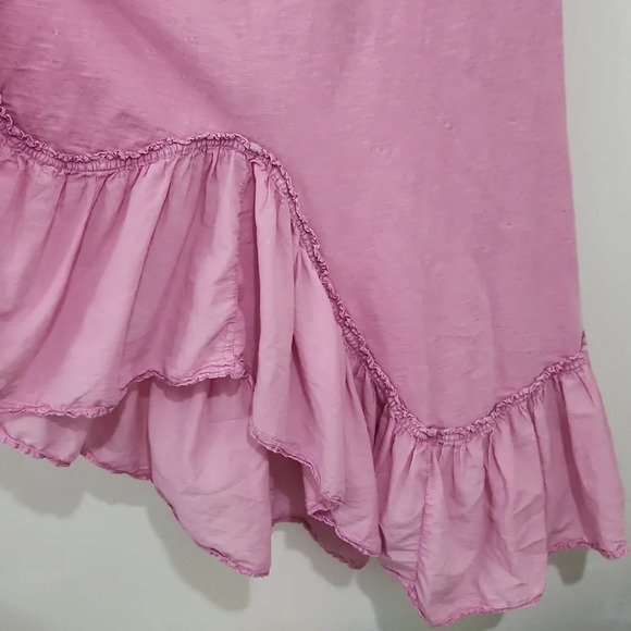 Daily Practice by Anthropologie Asymmetrical Ruffle-Hem Dress Blossom Pink M Med - Picture 5 of 6